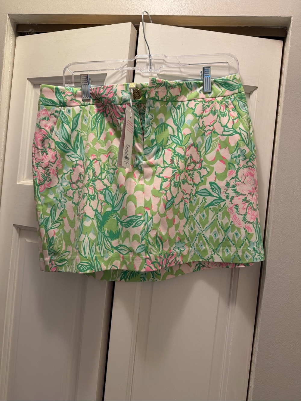 NWT LILLY PULITZER COLETTE KNIT SKORT SIZE 6 FAUNA GREEN LIME FEELING GOOD